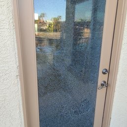 Protected glass shattered, but stayed in one piece so burglar didn't enter house Protected glass shattered, but stayed in one piece so burglar didn't enter house