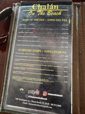 Menu photo 3 Chalan on the Beach Miami Beach, FL
