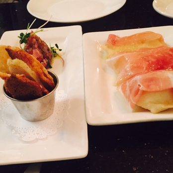 Acero - Yellowtail crudo and gnocco fritto (aka meat donuts) - Italian Near Me - Maplewood, Missouri