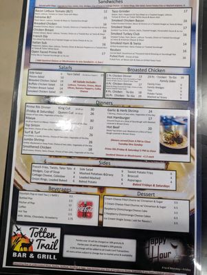 Menu photo 1 Totten Trail Bar & Grill Coleharbor, ND