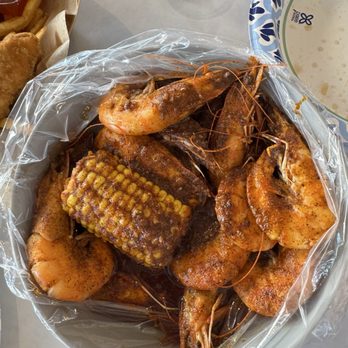 Let's Sea - 1 pound shrimp, threesome, extra spicy with corn - Seafood Near Me - South Gate, California Let's Sea - 1 pound shrimp, threesome, extra spicy with corn - Seafood Near Me - South Gate, California