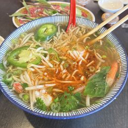 Shrimp pho No question ask just go get it. The best in the area especially on a Rainy day or if you are feeling under the weather