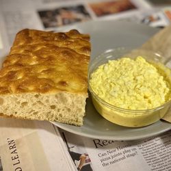 Talbott & Arding Cheese and Provisions - Fresh focaccia with life-changing egg salad.
