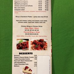 Pachinis Pizza - Back of menu
