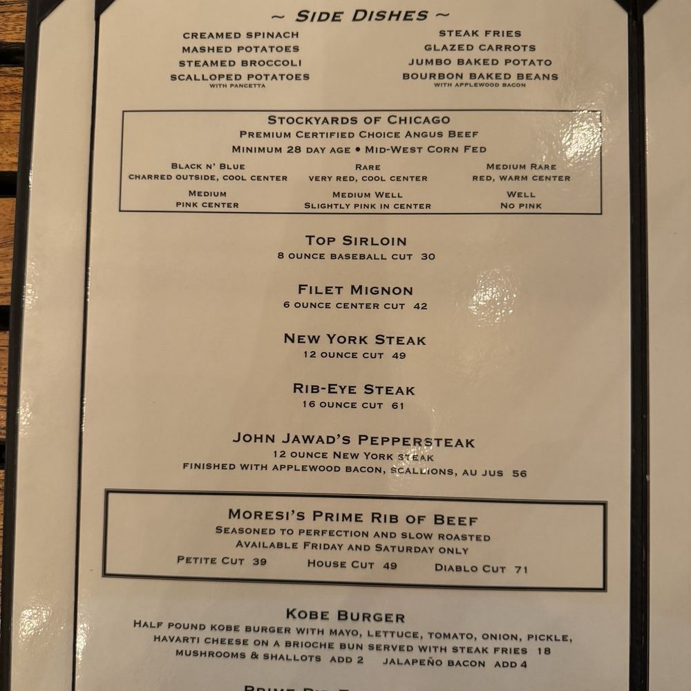 Moresi's Chophouse - Menu (Nov 2025) - Steakhouses Near Me - Clayton, California Moresi's Chophouse - Menu (Nov 2025) - Steakhouses Near Me - Clayton, California