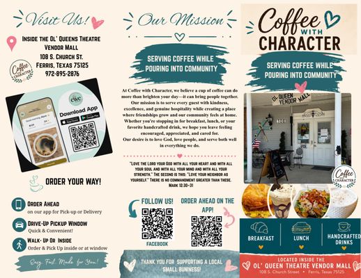 Menu photo 1 Coffee With Character Ferris, TX Menu photo 1 Coffee With Character Ferris, TX