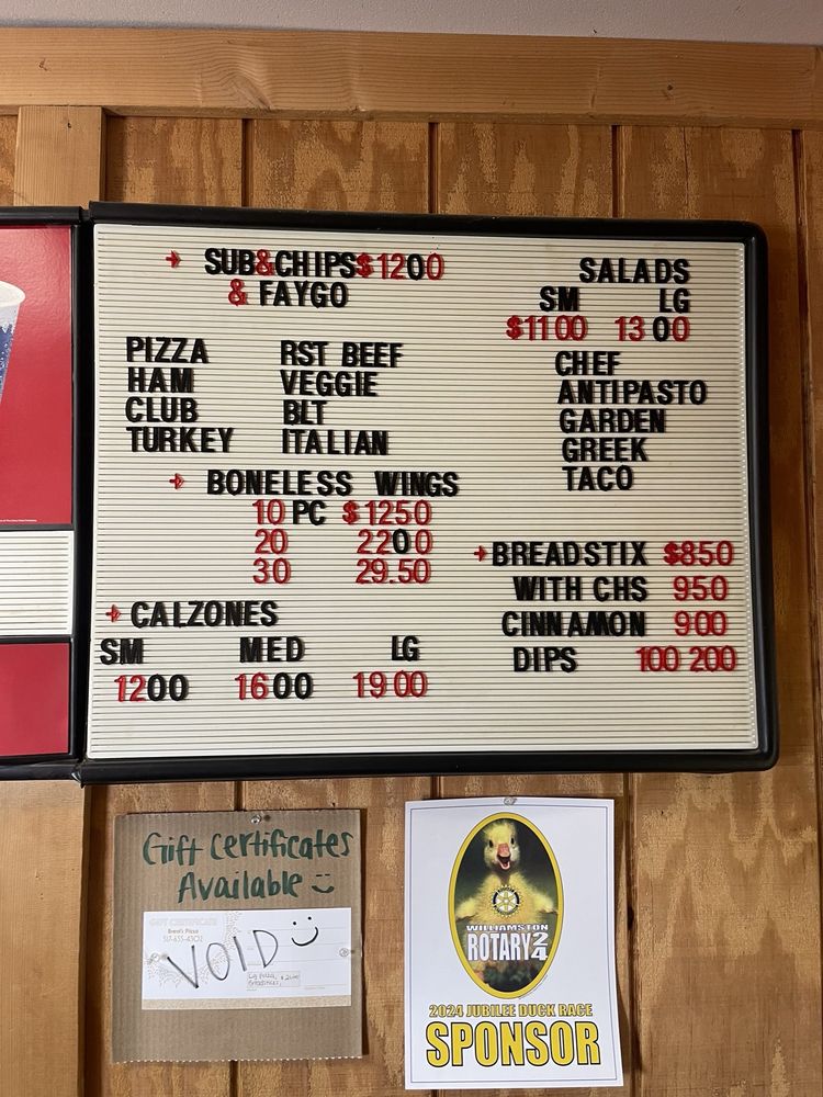 Brent's Pizza of Williamston Logo
