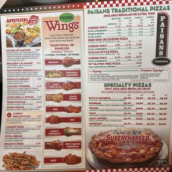 Paisans Pizza - Menu Oct 25 - Pizza Near Me - Chicago, Illinois