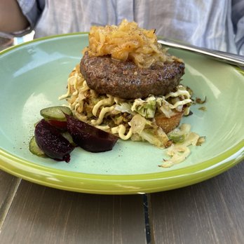 Open Face Food Shop - The burger is well constructed, very tasty and does come with a top:) Really would an open face burger sound like fun? - Sandwiches Near Me - Los Angeles, California