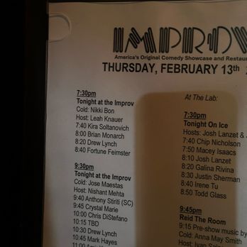 Hollywood Improv - Feb 13, 2005 Lineup - Main Room - Comedy Clubs Near Me - Hollywood, California Hollywood Improv - Feb 13, 2005 Lineup - Main Room - Comedy Clubs Near Me - Hollywood, California