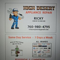 High Desert Appliance Repair - Local same day next day service