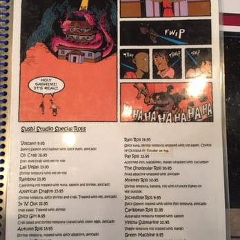 OHO Sushi Studio - Menu had cute comic book images all throughout the pages - Sushi Bars Near Me - Long Beach, California OHO Sushi Studio - Menu had cute comic book images all throughout the pages - Sushi Bars Near Me - Long Beach, California