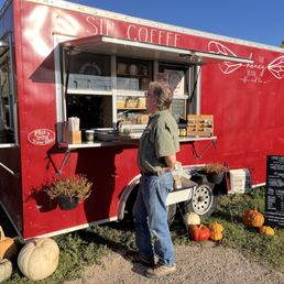 The Honey Bean coffee truck & 12 oz latte with oat milk. The Honey Bean coffee truck & 12 oz latte with oat milk.