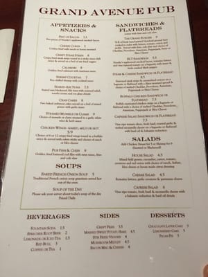 Menu photo 2 Grand Avenue Pub Beloit, WI