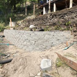 Chelan Landscaping - New wall below, old wall removed on top!