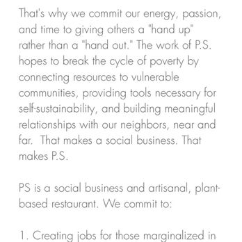 P.S. Kitchen - Vision statement - Vegetarian Near Me - New York, New York