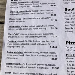 Front Street Takeout - The sandwich menu