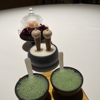 Addison - Dessert bites - Praline and Cocoa Crunch, yuzu custard, - New American Near Me - San Diego, California