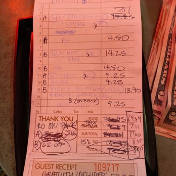 Hot Wings Cafe - a receipt for a customer - Chicken Wings Near Me - Glendale, California