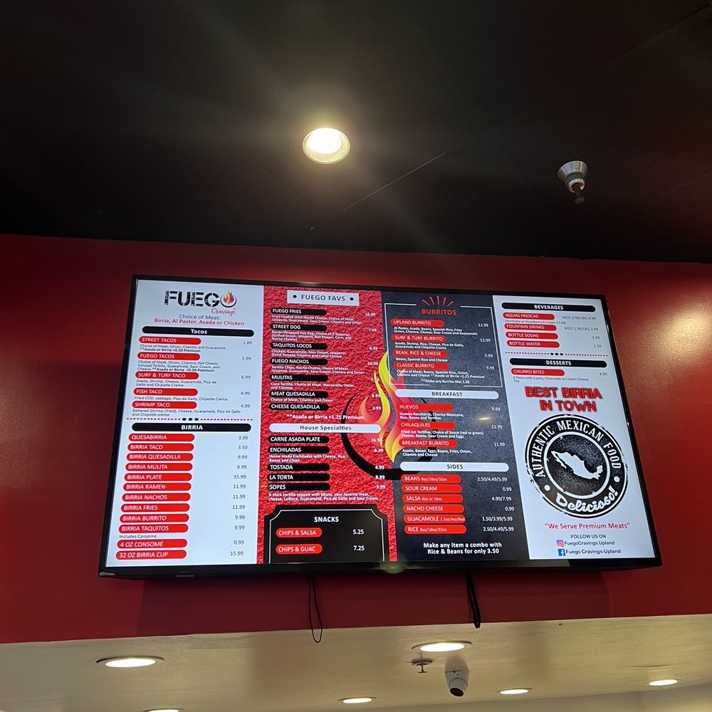 Fuego Cravings - This is a picture of their menu - Mexican Near Me - Upland, California Fuego Cravings - This is a picture of their menu - Mexican Near Me - Upland, California