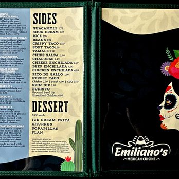 Emiliano's Mexican Cuisine - Food Menu (3 of 3) - Mexican Near Me - Olathe, Kansas Emiliano's Mexican Cuisine - Food Menu (3 of 3) - Mexican Near Me - Olathe, Kansas
