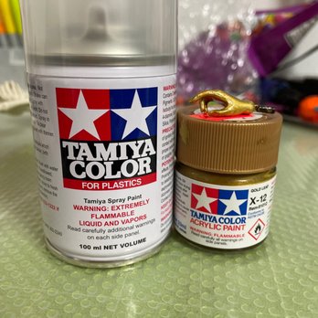Dynamic Hobbies - Clear coat and gold acrylic paint, the gold hand I dipped in the paint - Hobby Shops Near Me - Hemet, California Dynamic Hobbies - Clear coat and gold acrylic paint, the gold hand I dipped in the paint - Hobby Shops Near Me - Hemet, California