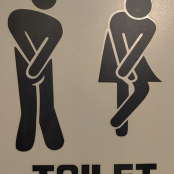 Kiki's Authentic Greek Food - Amusing sign for the restroom - Greek Near Me - Camillus, New York