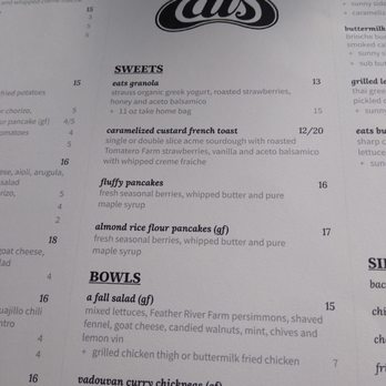Eats - Fall 2024 menu - American Near Me - San Francisco, California