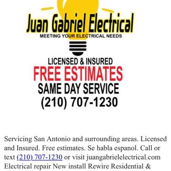 Juan Gabriel Electrical - Electricians Near Me - San Antonio, Texas
