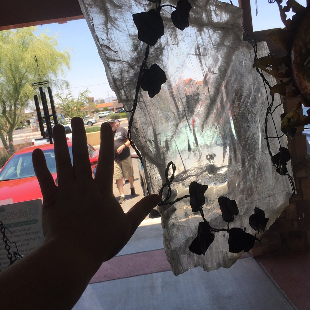 Gorgeous, giant slab of selenite in the front window! Gorgeous, giant slab of selenite in the front window!