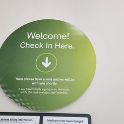 Quest Diagnostics - Signage in the waiting area.