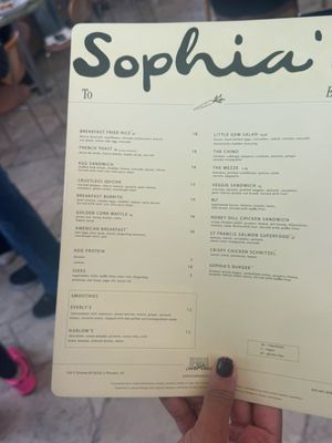 Menu photo 1 Sophia's A Brunch Counter Phoenix, AZ Menu photo 1 Sophia's A Brunch Counter Phoenix, AZ