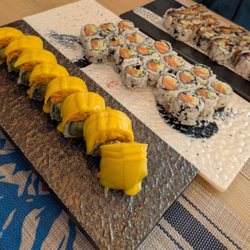 Blue Mountain - Hawaii mango roll, salmon cucumber, eel cucumber