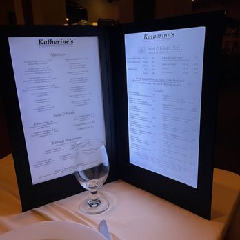 Katherine's Steakhouse - Menu lit up as you opened it, so bright. - Steakhouses Near Me - Mesquite, Nevada