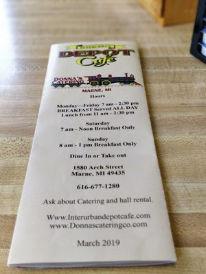 Menu photo 3 Interurban Depot Cafe Marne, MI Menu photo 3 Interurban Depot Cafe Marne, MI