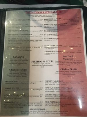 Menu photo 1 Dinapoli's Fire House Apple Valley, CA