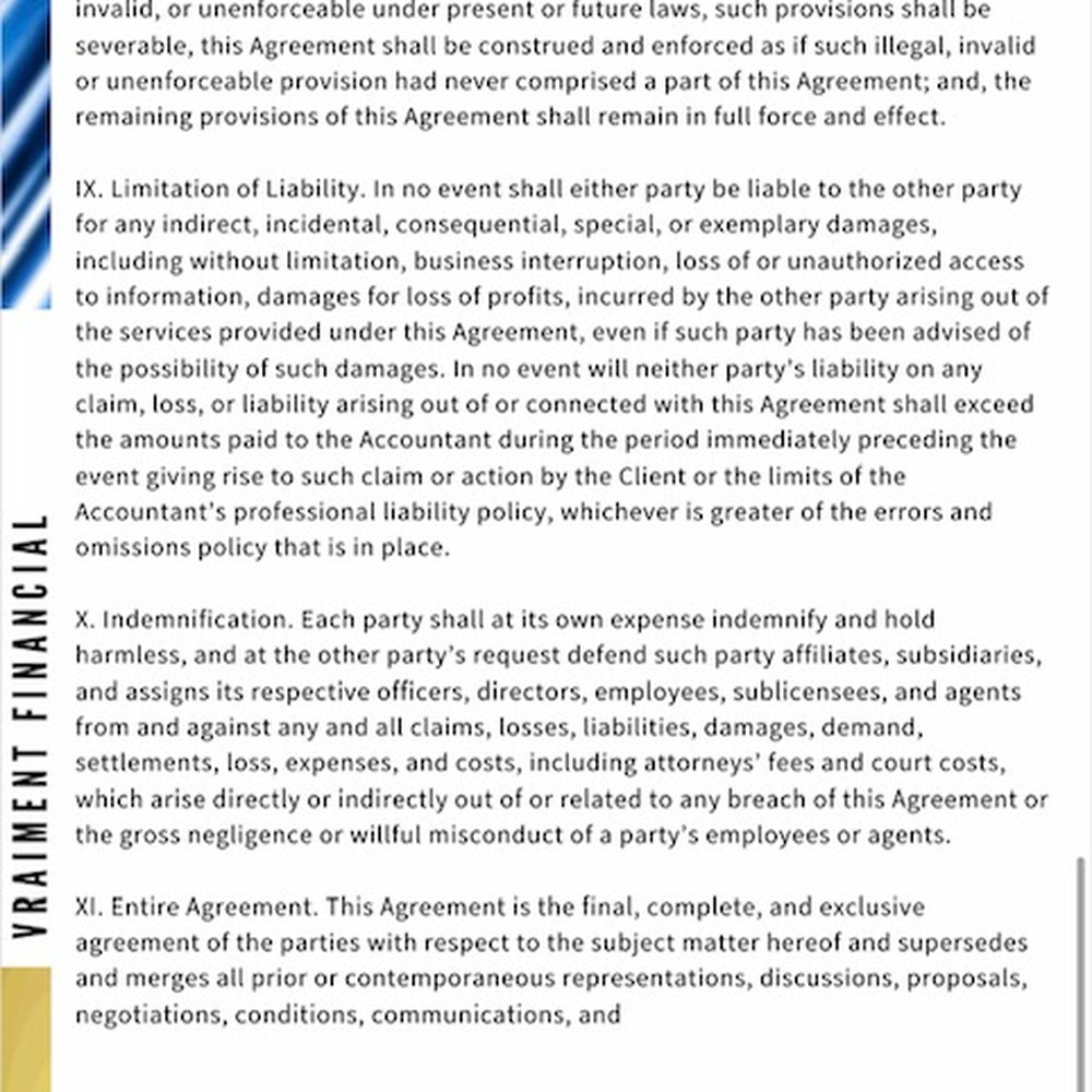 Vraiment Financial - Page #5 of the contract. - Financial Advising Near Me - Raleigh, North Carolina Vraiment Financial - Page #5 of the contract. - Financial Advising Near Me - Raleigh, North Carolina