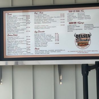 Delsea Steaks - Menu - Sandwiches Near Me - Vineland, New Jersey Delsea Steaks - Menu - Sandwiches Near Me - Vineland, New Jersey