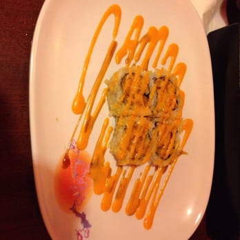 Umi Sushi - Sweet potato and mango roll with spicy mayo - Japanese Near Me - Fresh Meadows, New York Umi Sushi - Sweet potato and mango roll with spicy mayo - Japanese Near Me - Fresh Meadows, New York