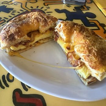 Madhouse Coffee - Bagel with Egg and Bacon - Coffee & Tea Near Me - Las Vegas, Nevada
