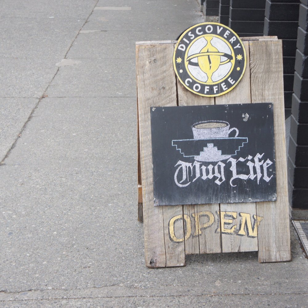 Discovery Coffee - Sign - Coffee & Tea Near Me - Victoria, British Columbia