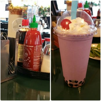Pho Thai Nguyen - Sriracha ready to go and a Taro bubble drink - Vietnamese Near Me - Oklahoma City, Oklahoma Pho Thai Nguyen - Sriracha ready to go and a Taro bubble drink - Vietnamese Near Me - Oklahoma City, Oklahoma