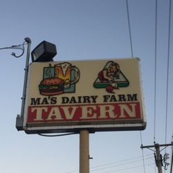 Ma's Dairy Farm Tavern - Street sign