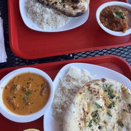 Fish curry (top) & butter chicken (bottom)