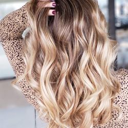 Gina Agosta The Salon - Gorgeous foil highlights & balayage by Ashley. Curls by Sierra.