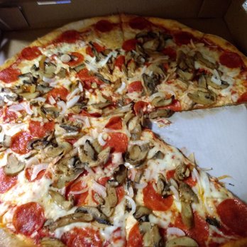 Gino's Real New York Pizza - Large pepperoni and mushrooms - Pizza Near Me - Myrtle Beach, South Carolina Gino's Real New York Pizza - Large pepperoni and mushrooms - Pizza Near Me - Myrtle Beach, South Carolina