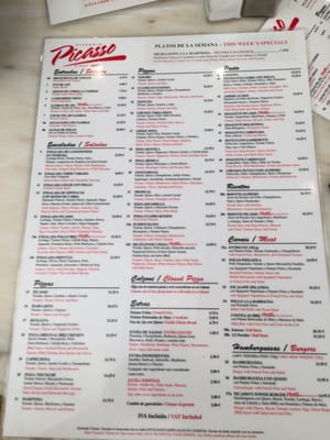 Menu photo 3 Pizzeria Picasso Marbella, MA