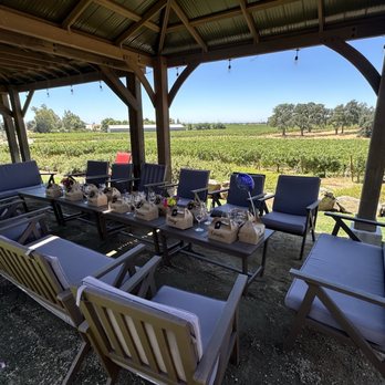 Lodi Wine Trolley - Bokisch Vineyards and our lunch waiting for us. - Wine Tours Near Me