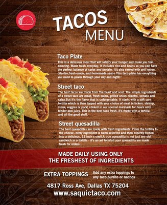 Menu photo 2 Saquic Taco Dallas, TX Menu photo 2 Saquic Taco Dallas, TX