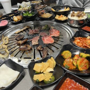 Ember Korean BBQ - all the banchan. - Korean Near Me - Elk Grove, California